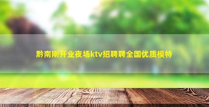 黔南刚开业夜场ktv招聘聘全国优质模特